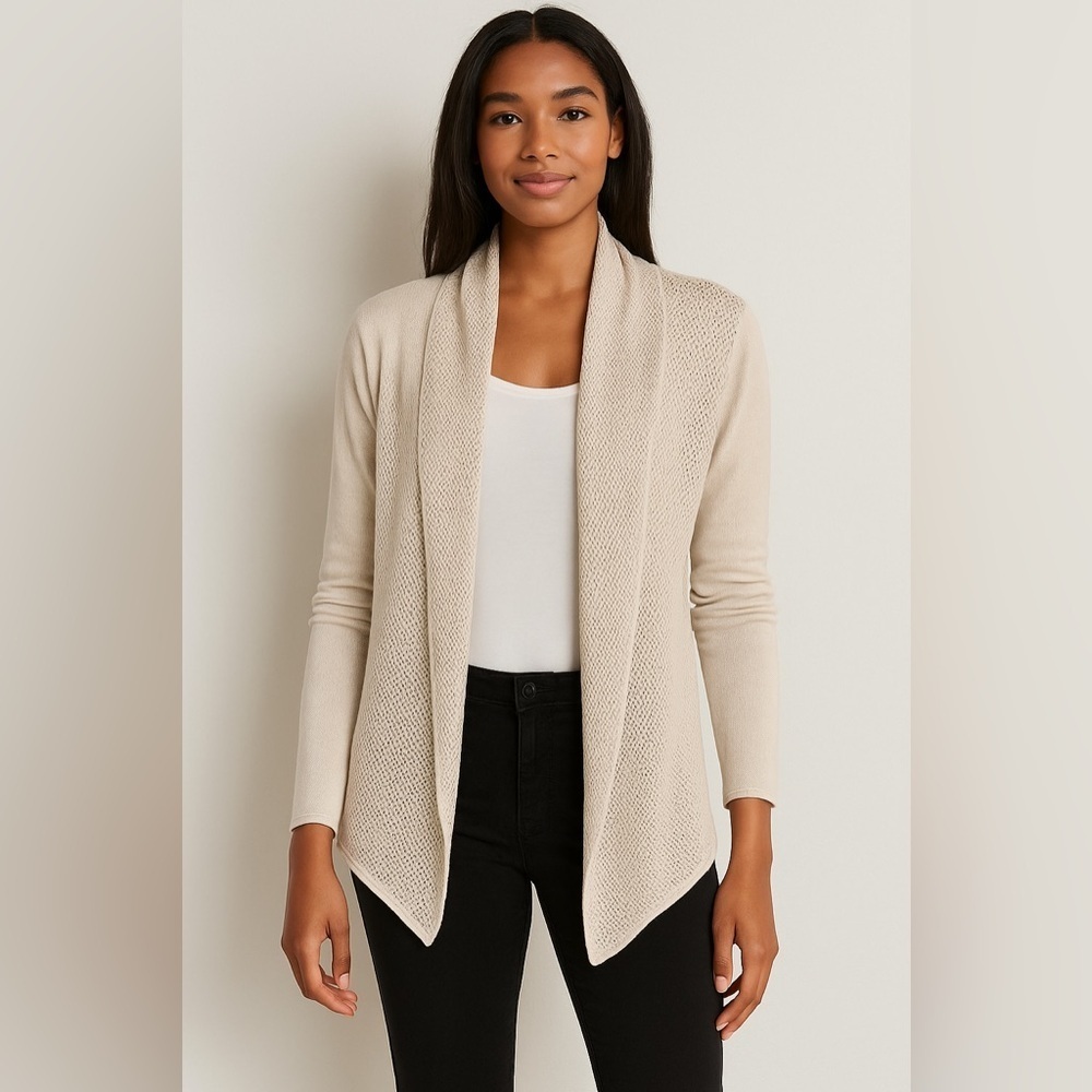 NWOT Express Open Knit Handkerchief Hem Cashmere Cardigan- Size Medium